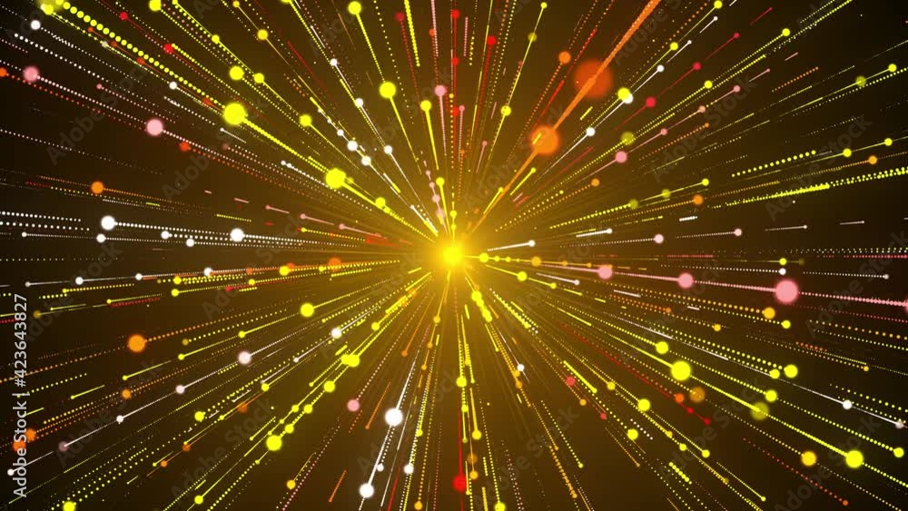 Poster abstract motion yellow colorful twinkling glitter sparkle dotted lines digital technology particles 