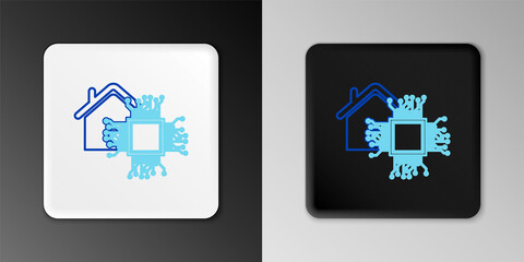 Obraz premium Line Smart home icon isolated on grey background. Remote control. Colorful outline concept. Vector
