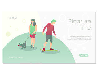 Walking in the park landing page template