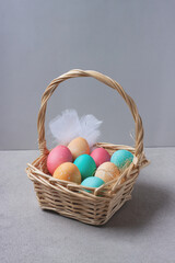 Easter eggs in trendy pastel colors