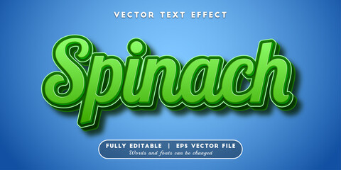 Text Effects 3D Spinach, Editable Text Style