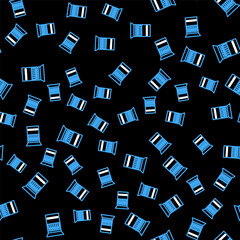 Line Open matchbox and matches icon isolated seamless pattern on black background. Vector