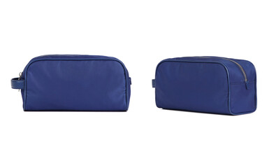 Naklejka premium Blue bag. Front and side views
