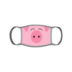 Reusable funny mask mouth with pig face for protection from virus or dust.