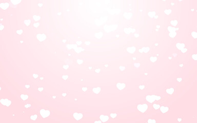 Valentine day white hearts on pink background.