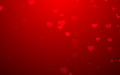 Valentine day red hearts on red background.