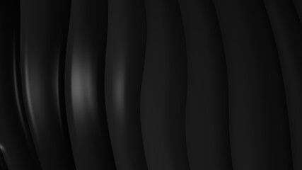 Black gray gradient geometric abstract background. Elegant curved lines and shape with color graphic design. 3d Rendering...