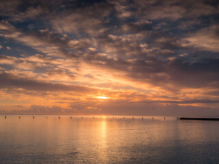 Golden Dawn with Old Pylons