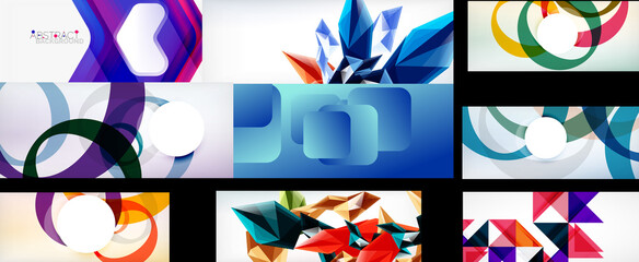 Set of vector geometric abstract backgrounds