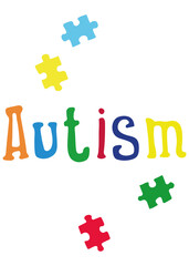 Fototapeta premium Illustration of Autism Awareness for banner design. April 2, ASD. Children and adults with autospectrum. Isolated on a white background