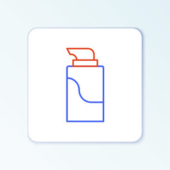 Line Cream or lotion cosmetic tube icon isolated on white background. Body care products for woman. Colorful outline concept. Vector