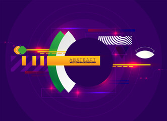 Flat vector. Minimal geometric background. Dynamic shapes composition. Eps10 vector.