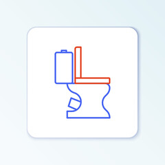 Line Toilet bowl icon isolated on white background. Colorful outline concept. Vector