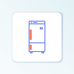 Line Refrigerator icon isolated on white background. Fridge freezer refrigerator. Household tech and appliances. Colorful outline concept. Vector