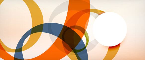 Obraz premium Ring geometric shapes, o letter repetition wallpaper. Abstract background for business or technology presentations, internet posters or web brochure covers