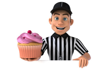 Fun 3D Illustration of an american Referee