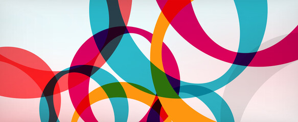 Obraz premium Ring geometric shapes, o letter repetition wallpaper. Abstract background for business or technology presentations, internet posters or web brochure covers