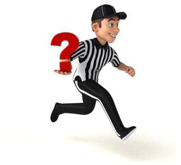 Fun 3D Illustration of an american Referee