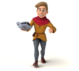 3D Illustration of a medieval historical character