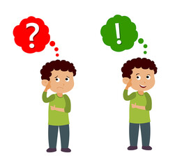 Boy thinking cartoon vector