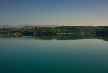 Fototapeta na wymiar The Sichar reservoir in Ribesalbes, Castellon