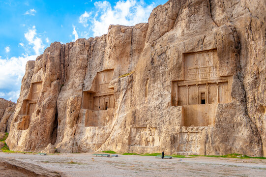 Naqsh-e Rostam, an ancient necropolis with tombs of Persian great kings located near Persepolis in Iran