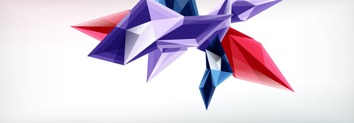 Vector 3d triangles and pyramids abstract background for business or technology presentations, internet posters or web brochure covers