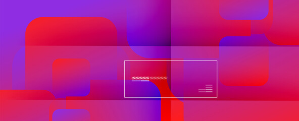 Square shapes composition geometric abstract background. 3D shadow effects and fluid gradients. Modern overlapping forms