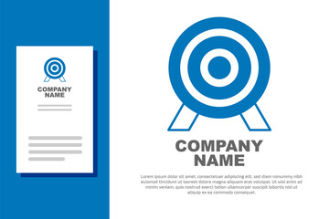 Fototapeta premium Blue Target financial goal concept icon isolated on white background. Symbolic goals achievement, success. Logo design template element. Vector
