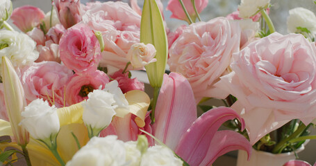 Beautiful flower bouquet at home