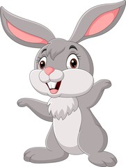 Cartoon funny rabbit isolated on white background