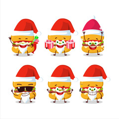 Santa Claus emoticons with cheeseburger cartoon character
