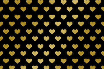 メタリックな背景　長方形　ゴールド　ハート柄