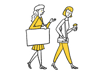 仲良く話をする女性2人