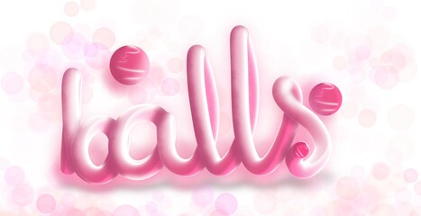 background with balls lettering 3D wallpaper