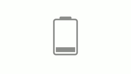 New gray color full battery icon on white background, Battery icon