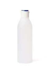 Cosmetic plastic bottle isolated on white background.