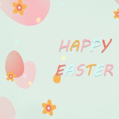 happy easter card with eggs