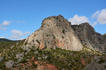 Cerro Romero limestone formation in Ardales, Malaga province. Spain
