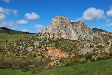 Cerro Romero limestone formation in Ardales, Malaga province. Spain