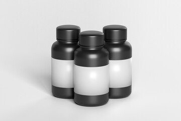 Mock up view of a vitamin container - 3d rendering