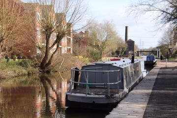 Coventry canal bridge water and living 