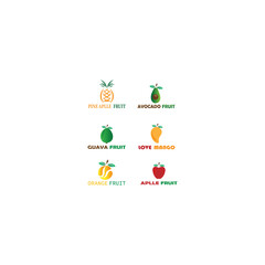 Design Isolated Fruit Vector Icon Set isolated on white background.