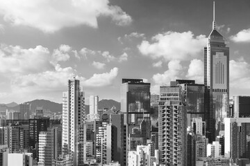 Skyline of downtown of Hong Kong city