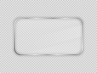 Glass plate in rounded rectangular frame