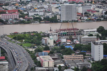 Helicopter flying sightseeing around Thailand