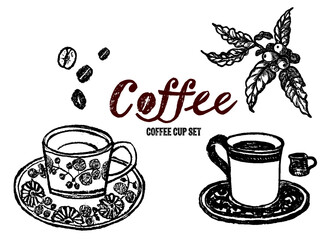 コーヒーのイラスト 黒板 カフェボードにメッセージ入り Bean Sticker Be Pomme