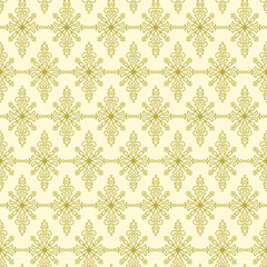Gold. Vintage golden abstract floral wallpaper - vector seamless pattern
