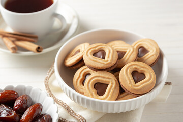 cup of coffee and cookies
