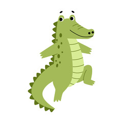 Fototapeta premium Vector illustration of a cute crocodile on white background